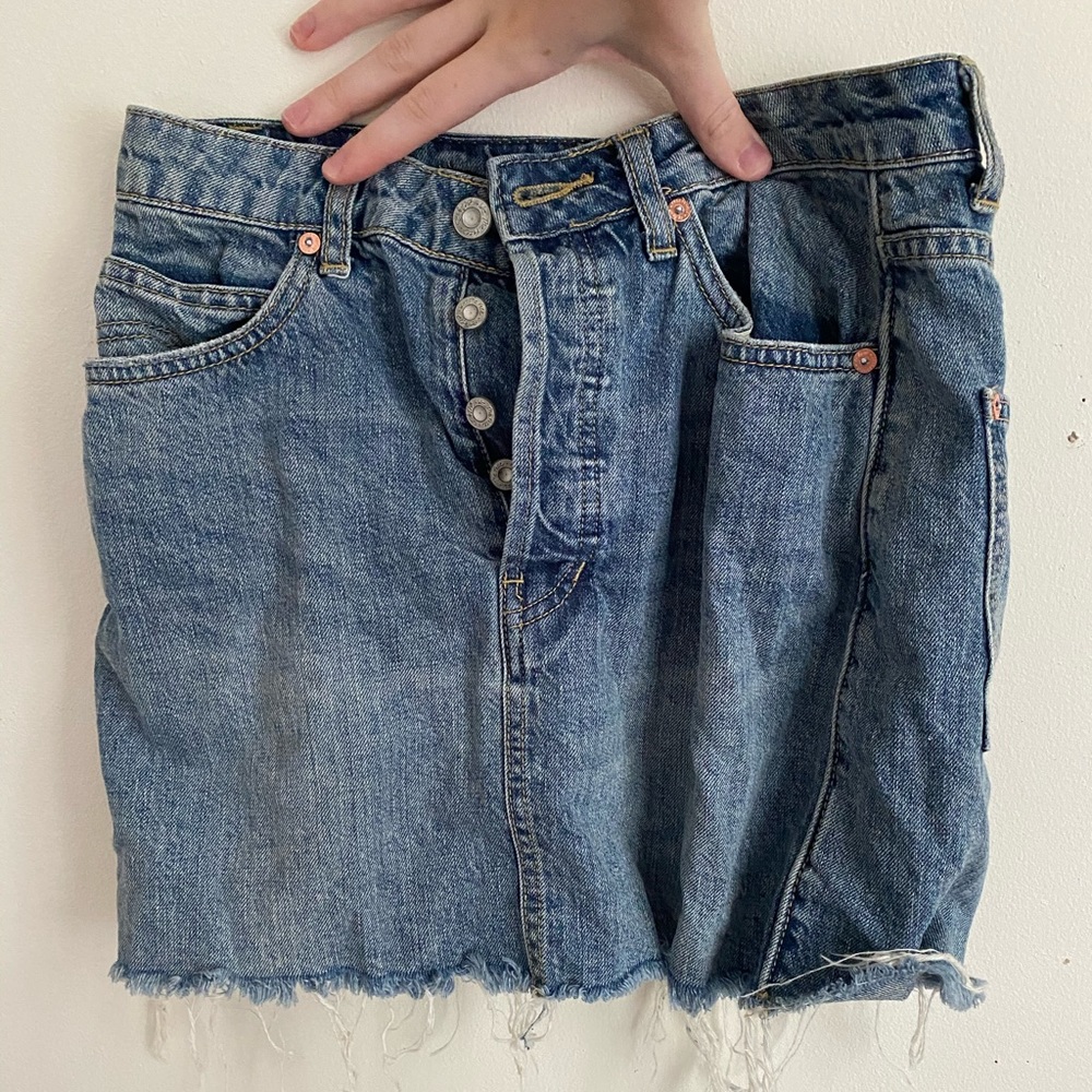 free people denim skirt